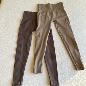 2 for 1 SET Active Leggings - SAND and PEPPER colors